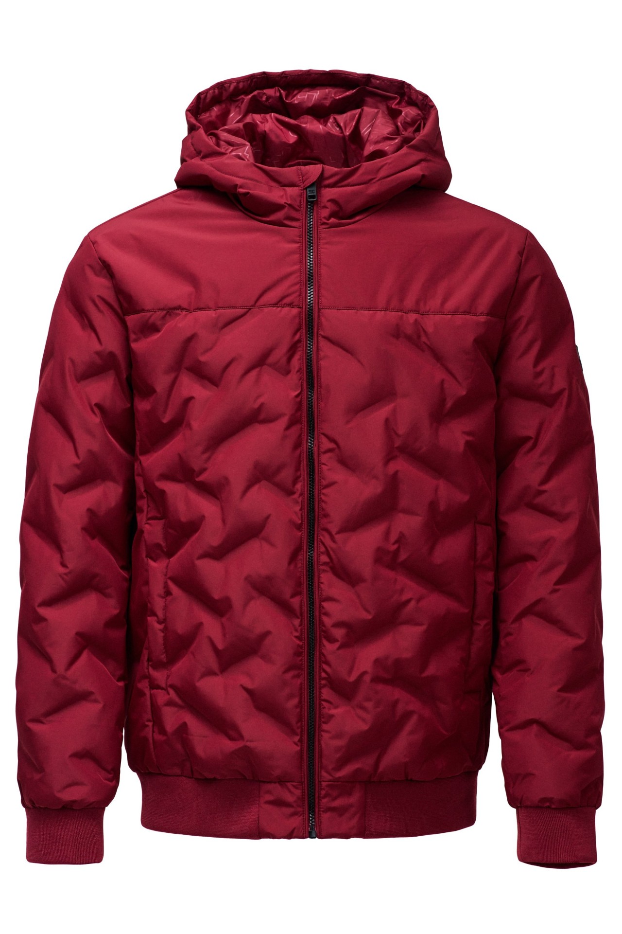 OUTLET BOMBER W HOOD THE, DARK RED, XXL