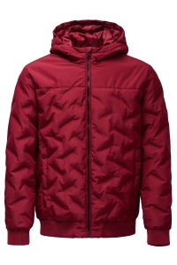 OUTLET BOMBER W HOOD THE, DARK RED, XXL