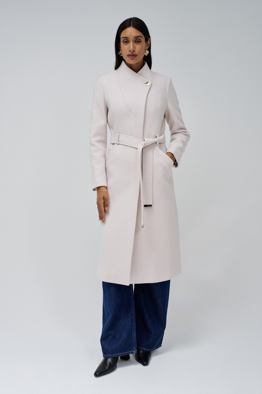 LONG GRACE WOOLLEN COAT WITH BELT