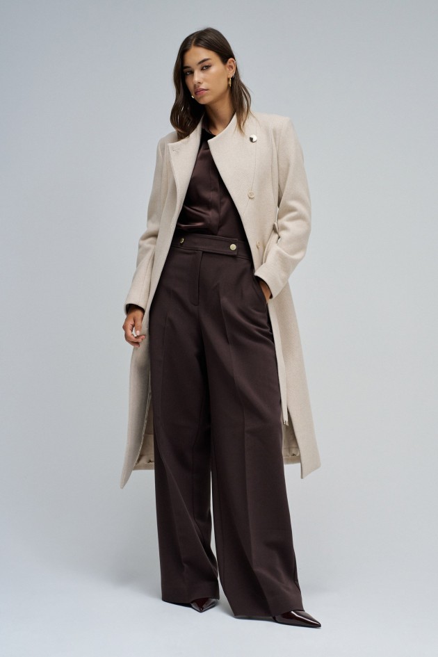 GRACE LONG WOOLLEN COAT WITH BELT