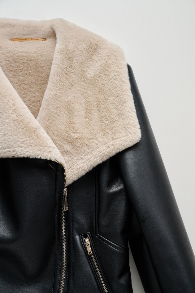 LEATHER EFFECT TRENCH COAT