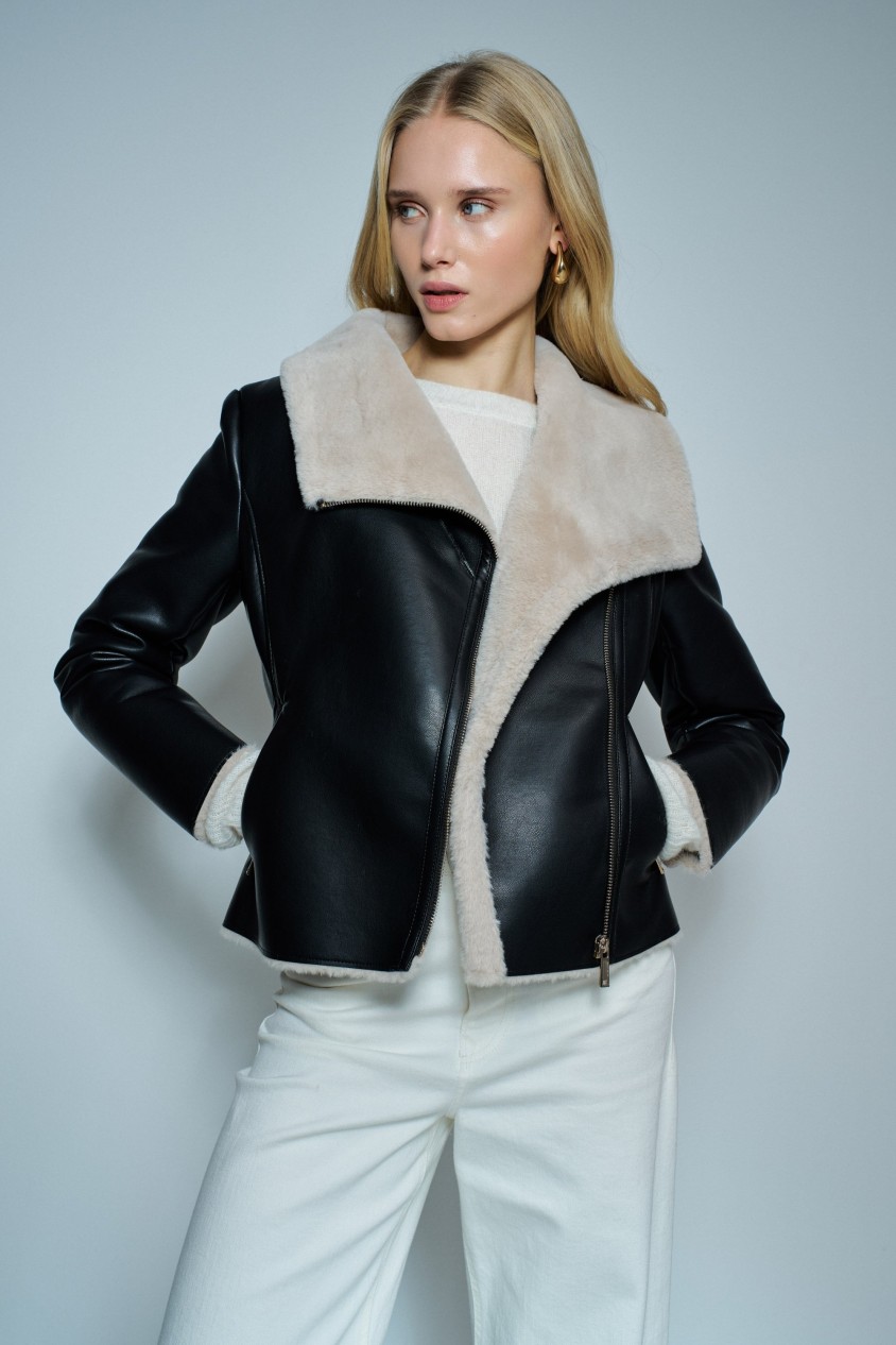 LEATHER EFFECT TRENCH COAT