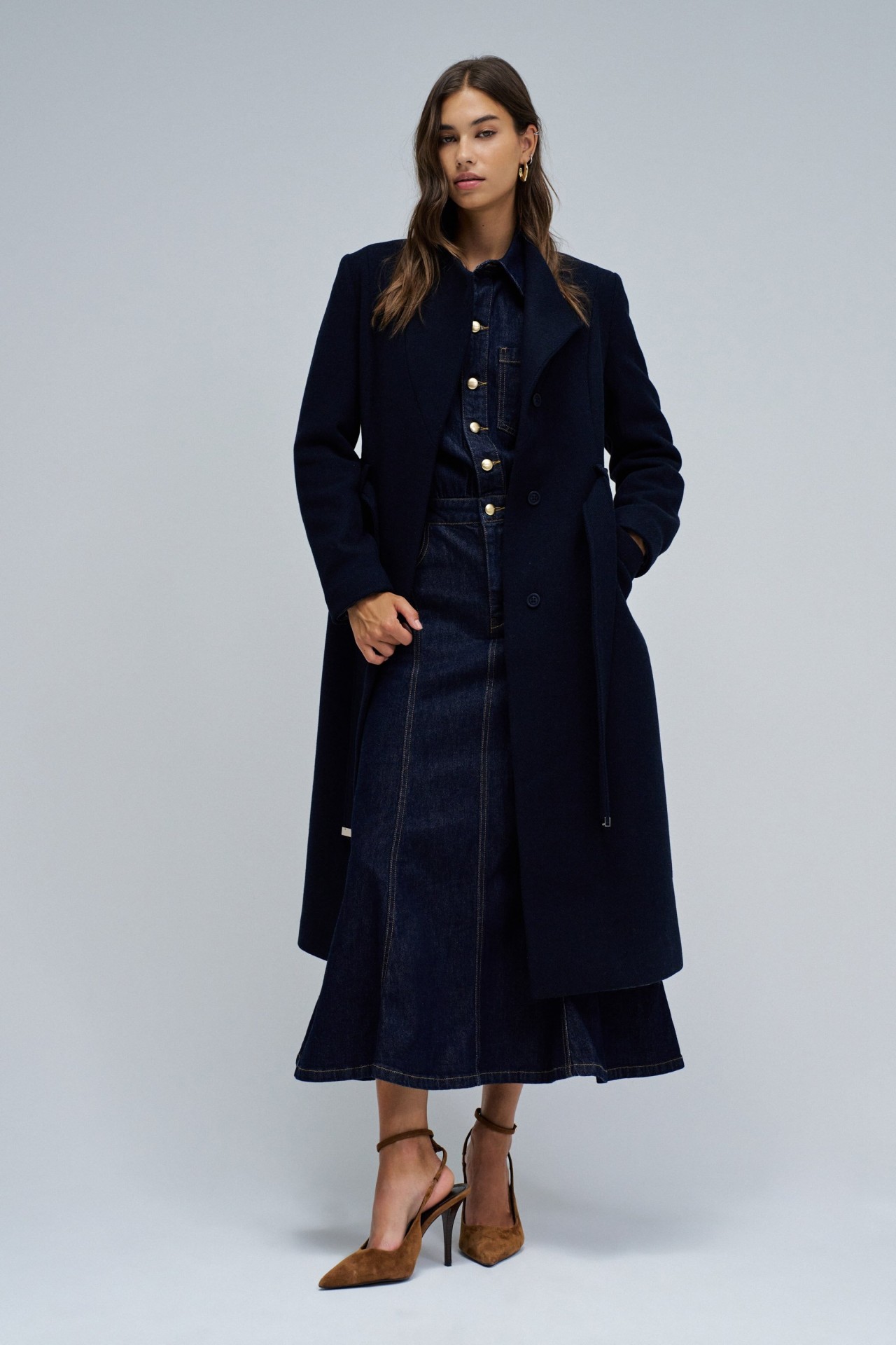 GRACE LONG WOOLLEN COAT WITH BELT