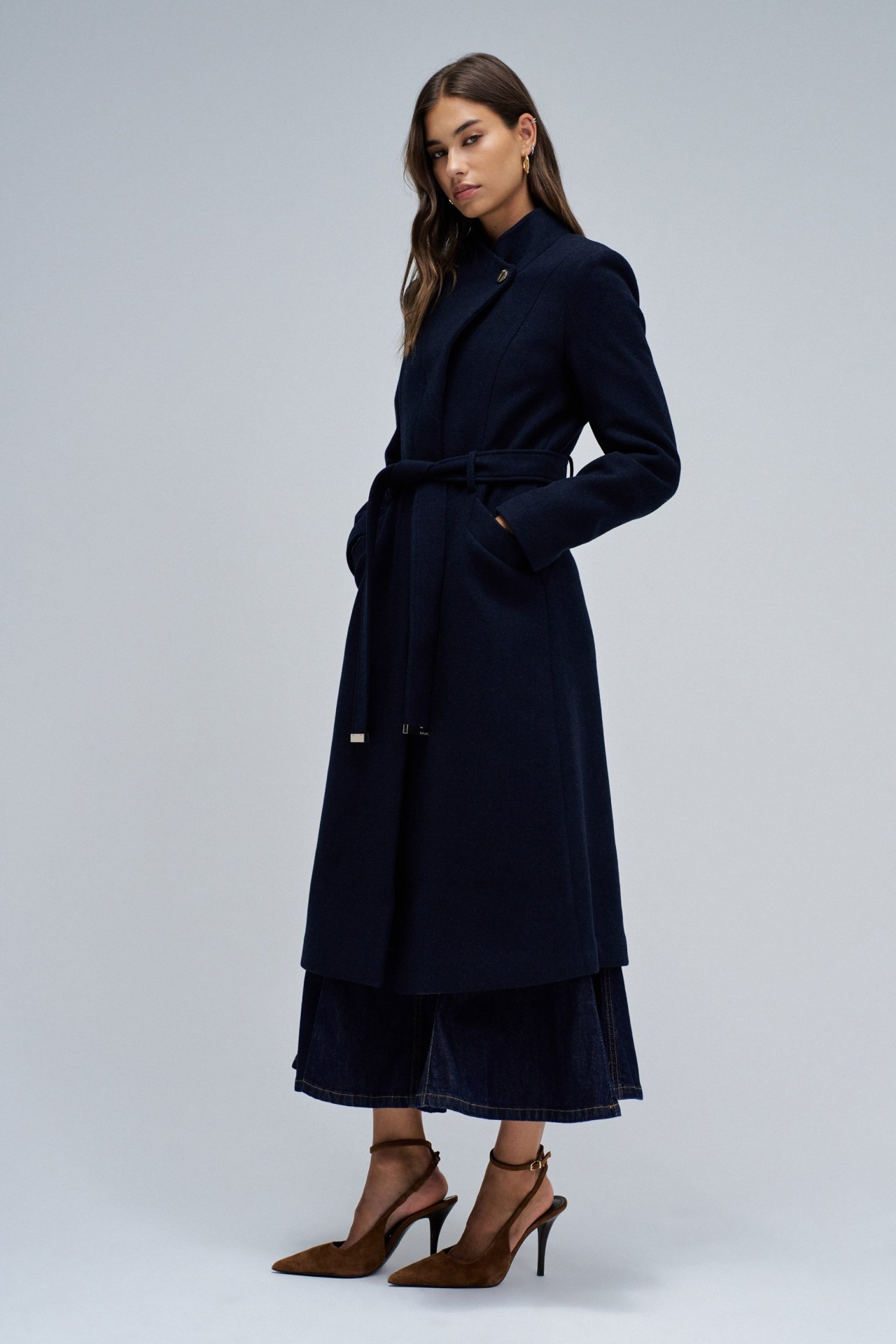 GRACE LONG WOOLLEN COAT WITH BELT