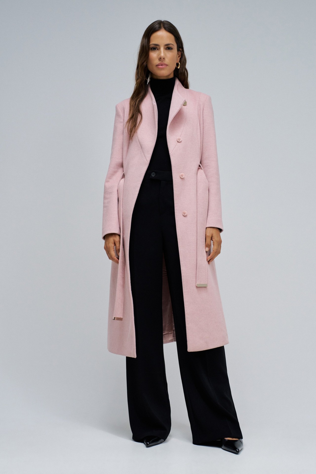 GRACE LONG WOOLLEN COAT WITH BELT