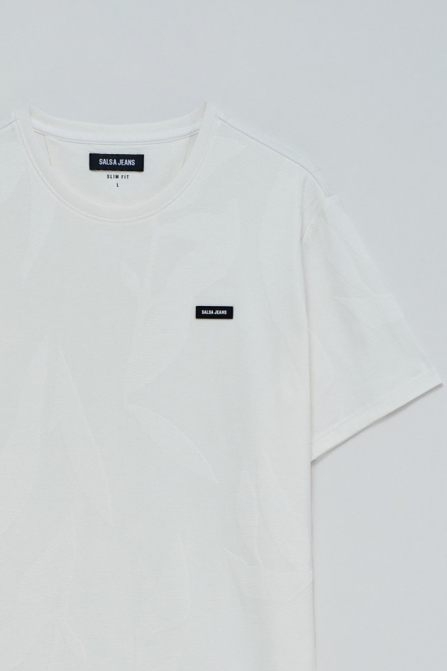 T-SHIRT JACQUARD MIT BRANDING