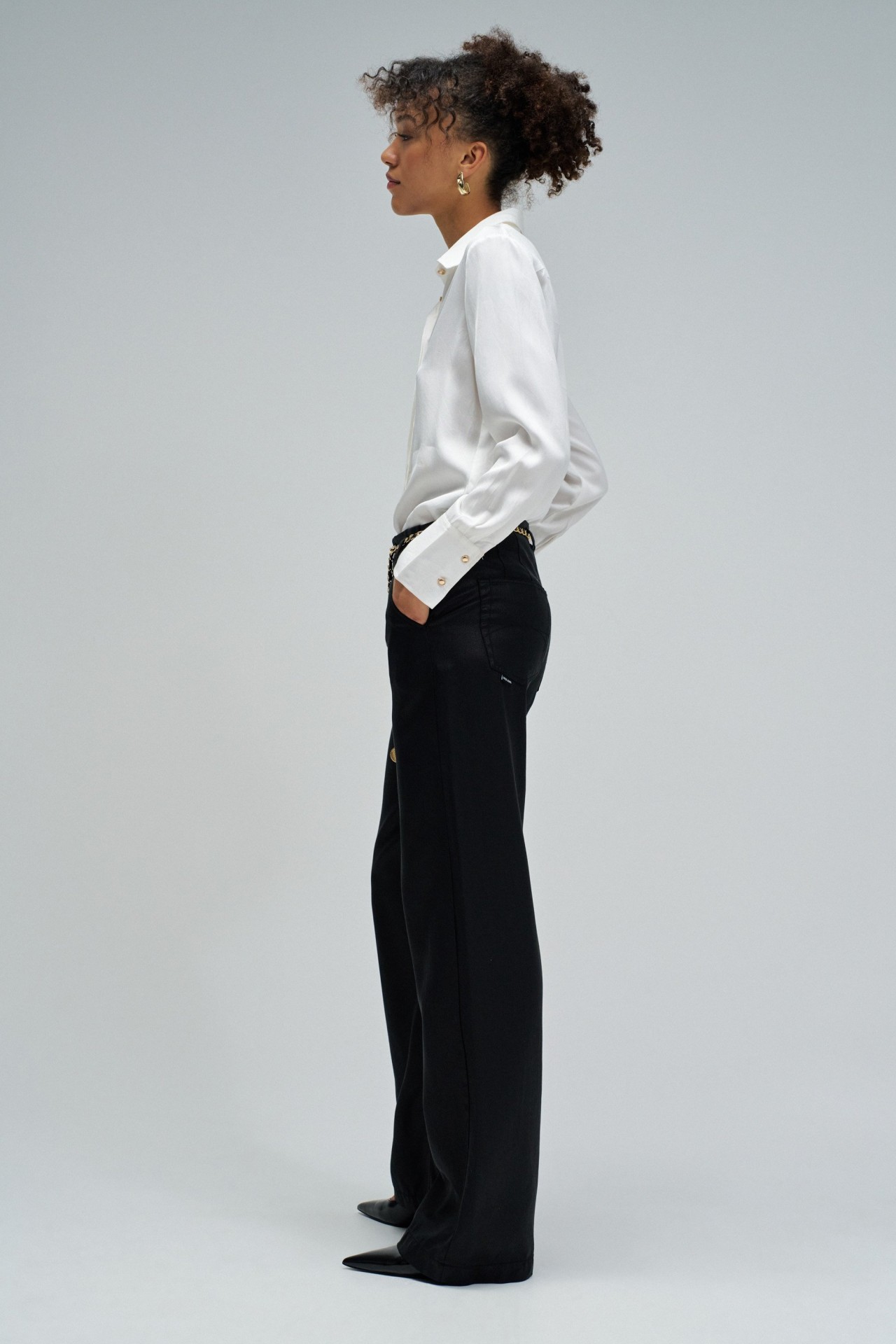 LIGHTDENIM TROUSERS WITH WIDE LEG