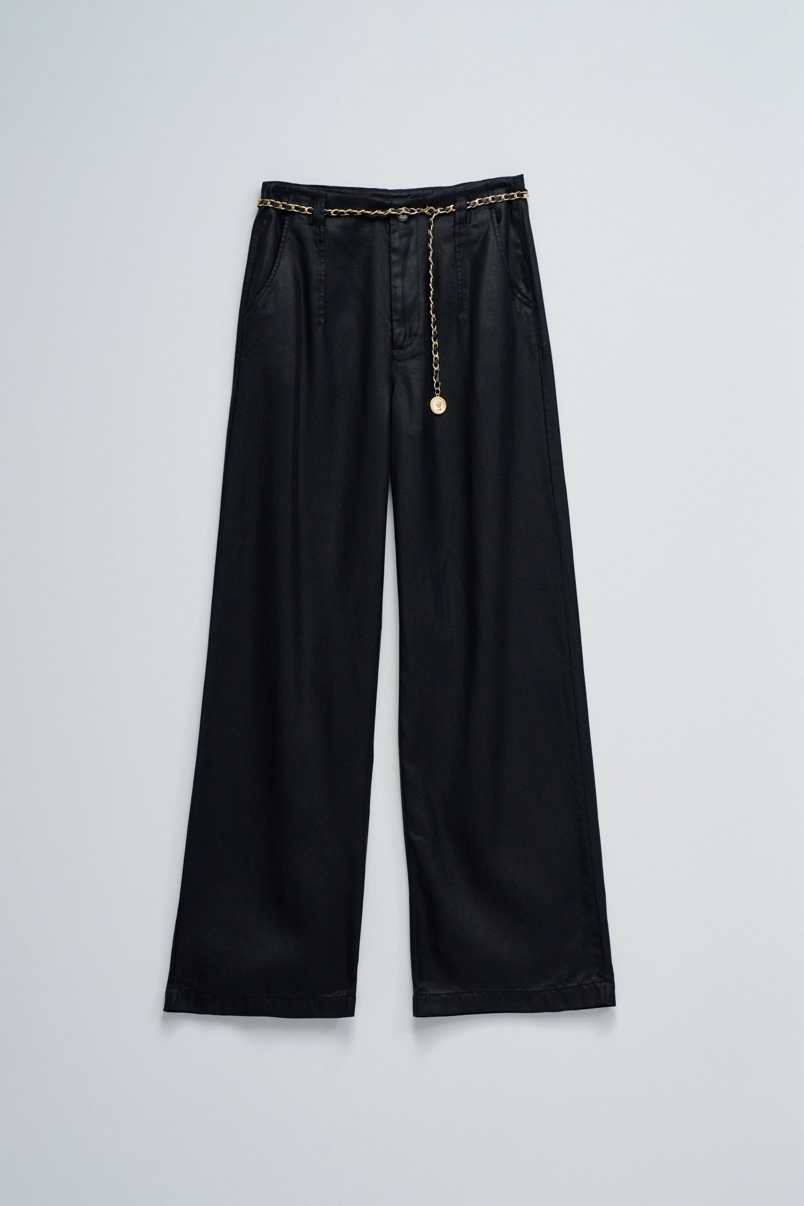 LIGHTDENIM TROUSERS WITH WIDE LEG