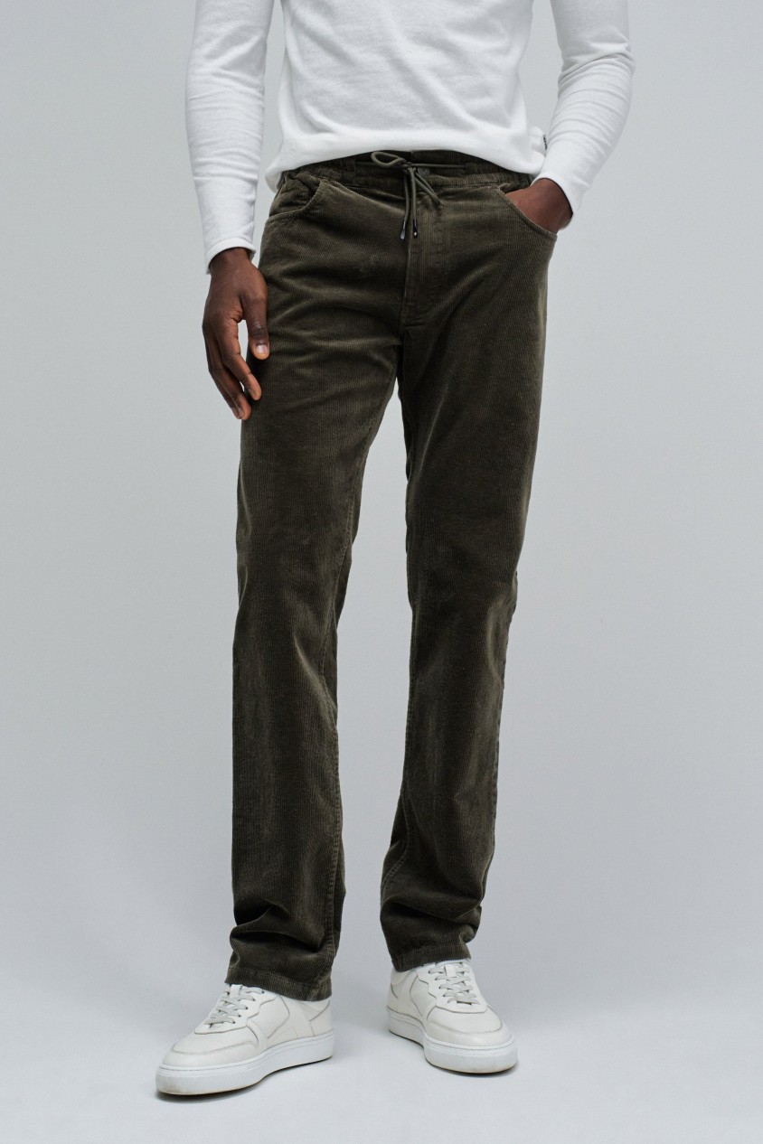 REGULAR FIT JOGGERS TROUSERS IN CORDUROY
