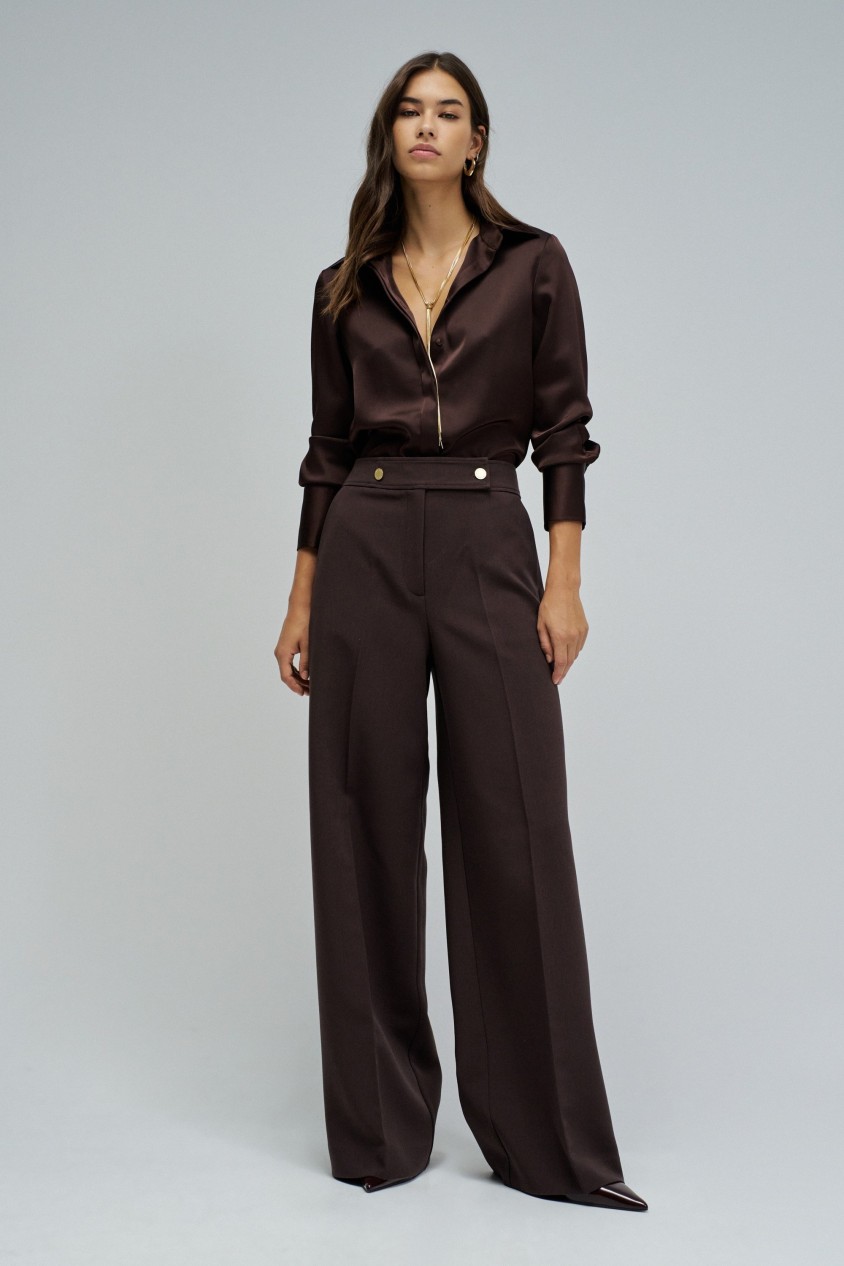 PANTALONES DE TELA CON PIERNA WIDE