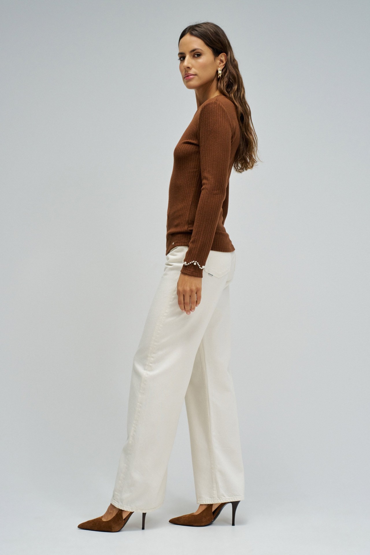 CAMISOLA DE MALHA CANELADA