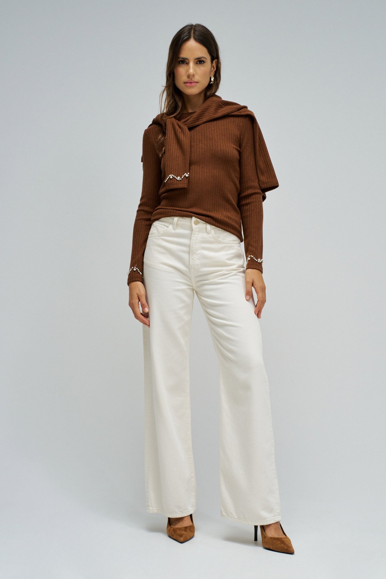 CAMISOLA DE MALHA CANELADA