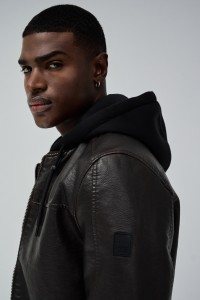 BOMBER JACKET LEATHER EFFECT BOMBER JACKET LEATHER EFFECT