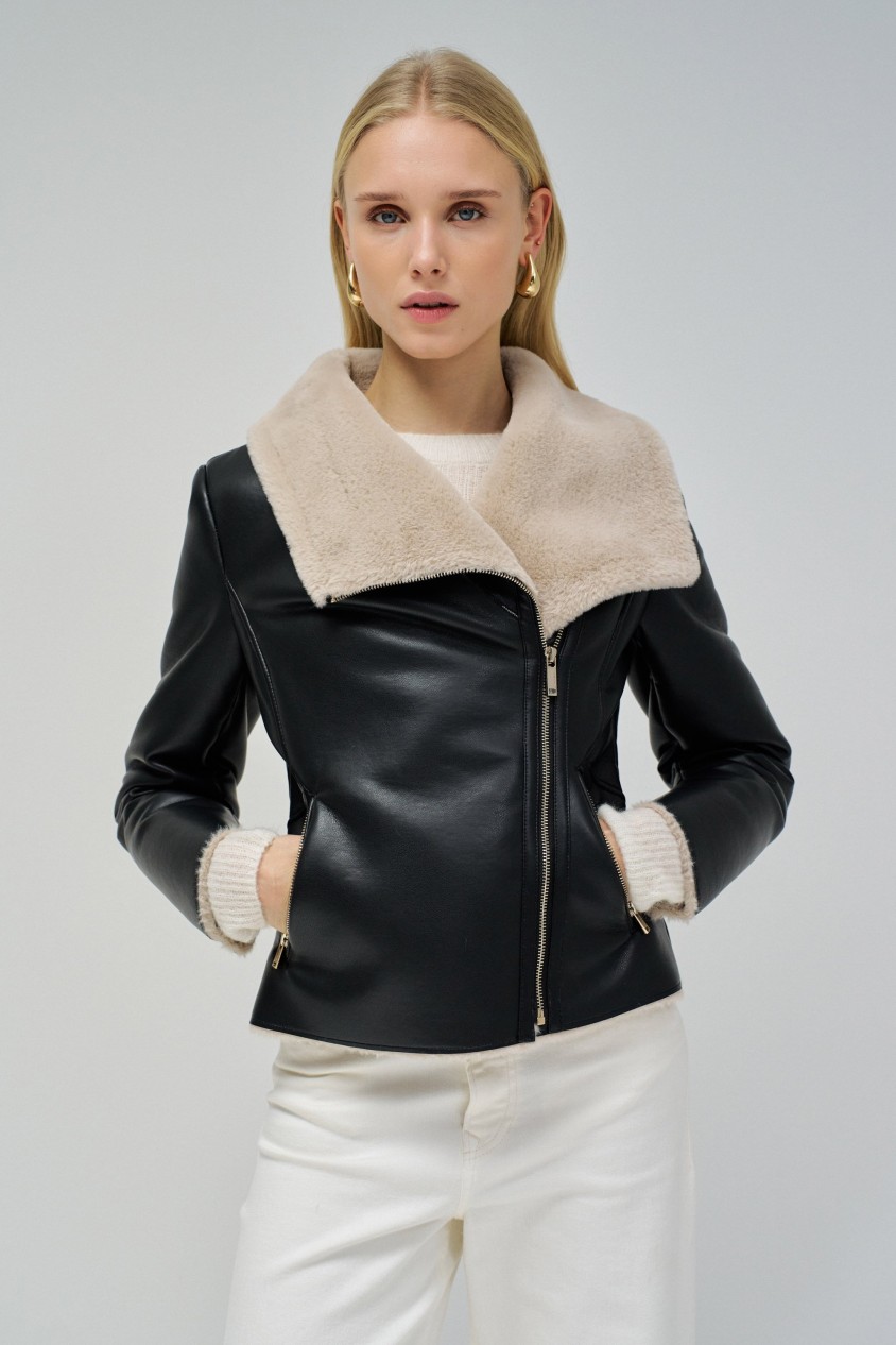 BLOUSON EN SIMILI CUIR