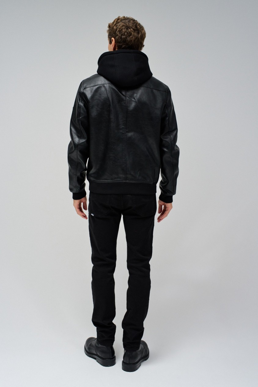 BOMBER JACKET LEATHER EFFECT