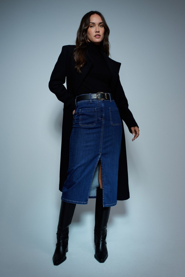 SECRET PUSH IN MIDI SKIRT