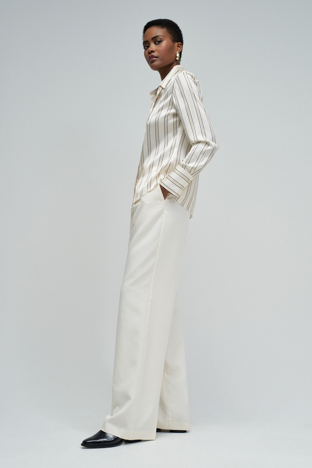 CHEMISE SATIN�E � RAYURES