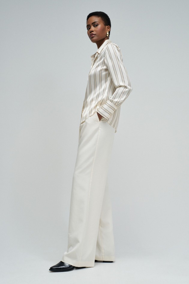 SATIN SHIRT WITH STRIPES