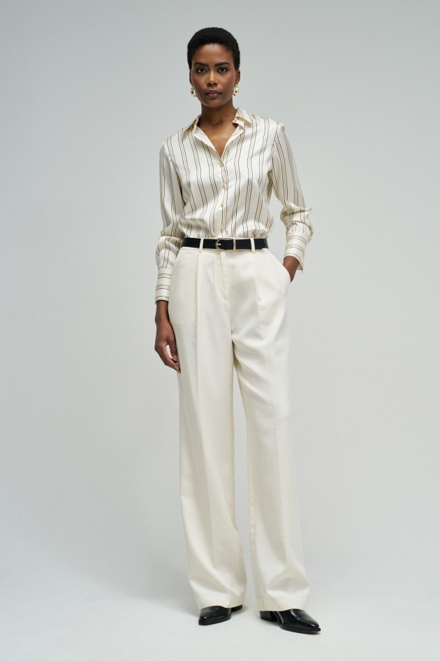 SATIN SHIRT WITH STRIPES