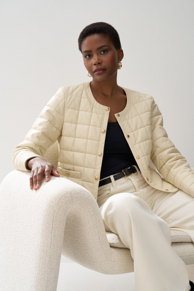 PADDED JACKET LEATHER EFFECT