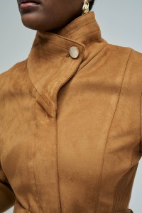 SUEDE COAT WITH BELT