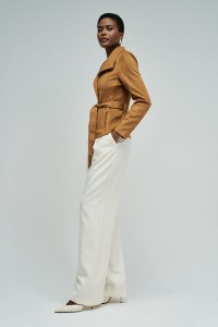 SUEDE COAT WITH BELT