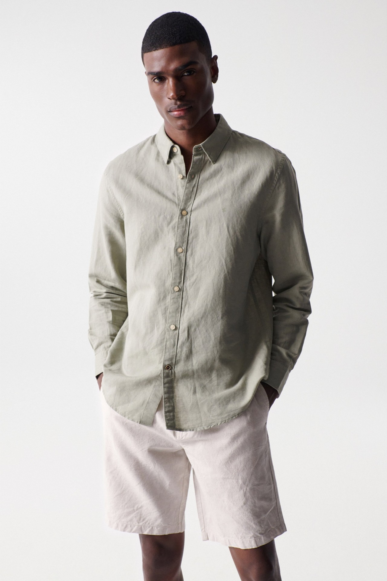 SHIRT WITH LINEN BLEND