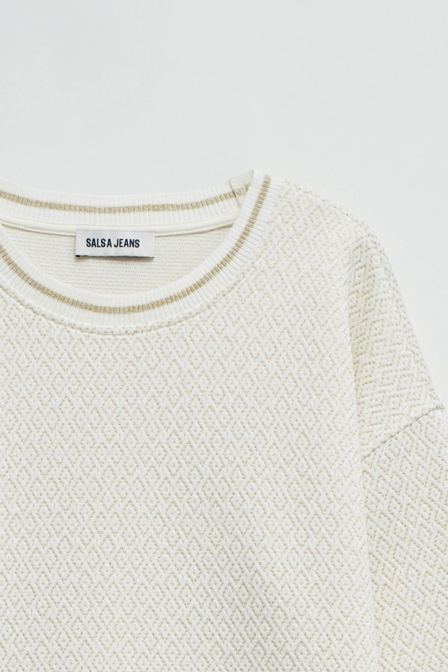 SUDADERA CON JACQUARD Y LUREX