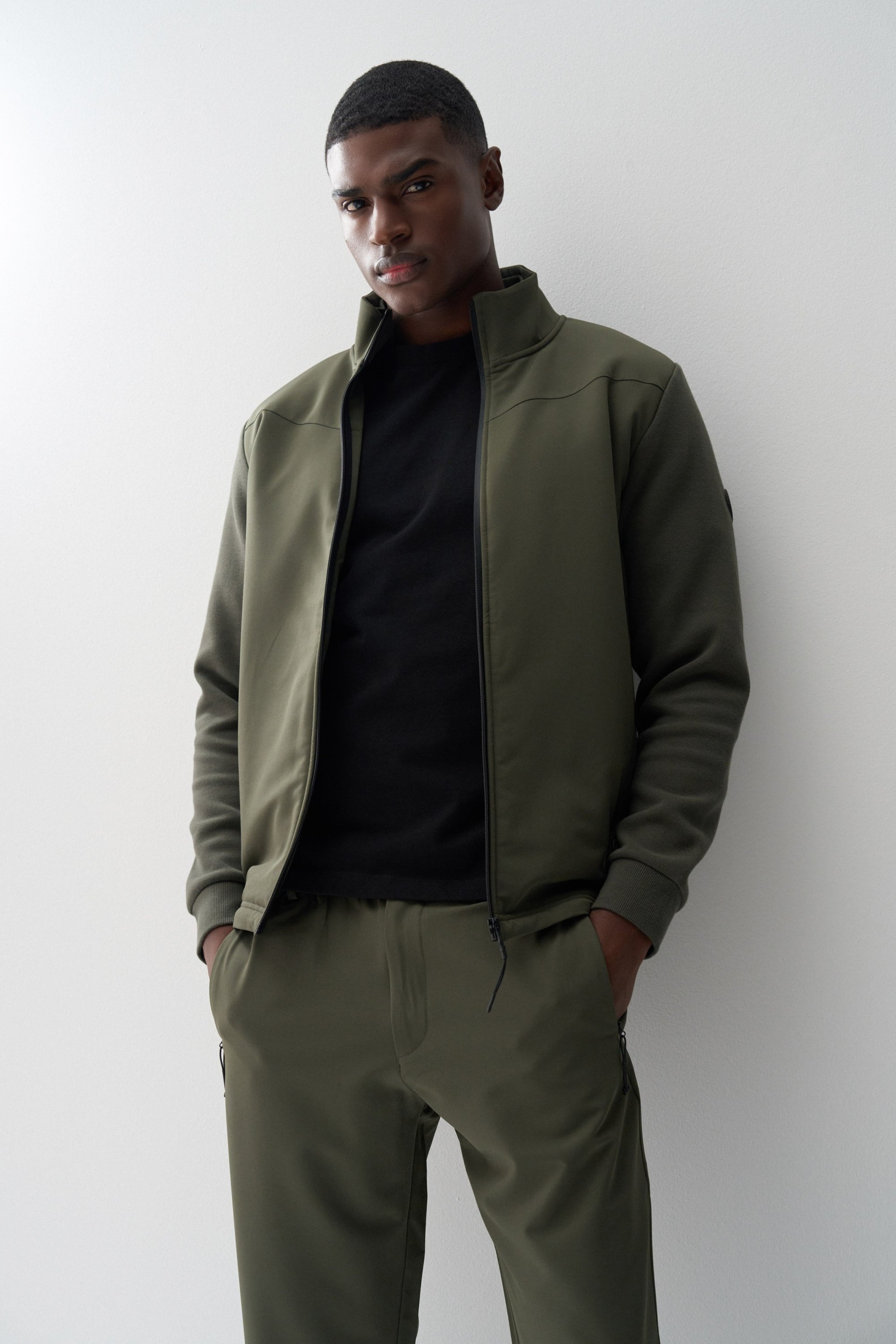 MANTEAU BOMBER EN MÉLANGE DE MATIÈRES