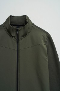 BOMBER JACKET WITH MIXED MATERIALS