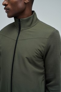 BOMBER JACKET WITH MIXED MATERIALS