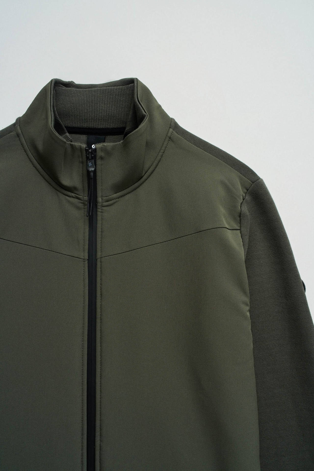 BOMBER JACKET WITH MIXED MATERIALS