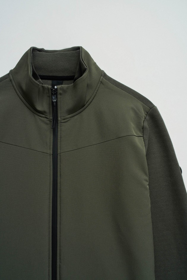 CHAQUETA BOMBER CON MEZCLA DE MATERIALES