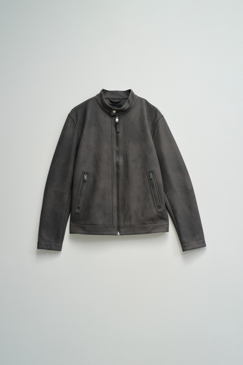 BLOUSON BIKER EN DAIM