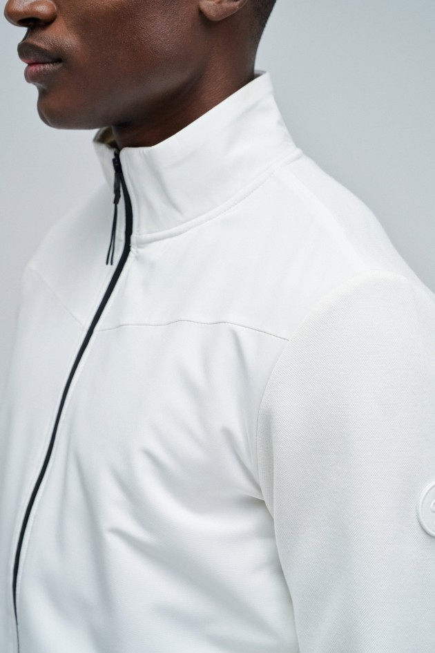 BOMBER JACKET WITH MIXED MATERIALS