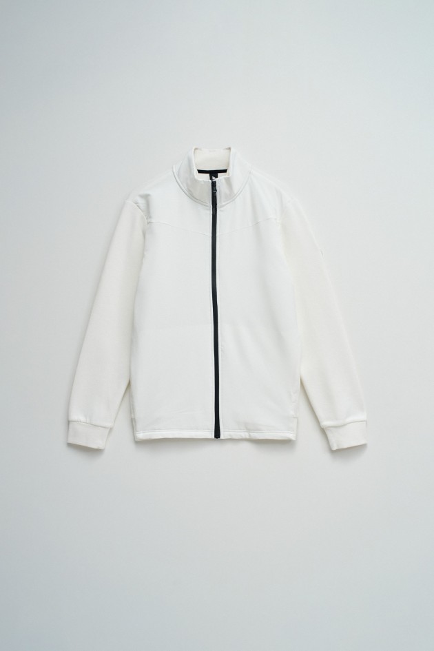 BOMBER JACKET WITH MIXED MATERIALS