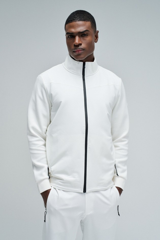 BOMBER JACKET WITH MIXED MATERIALS