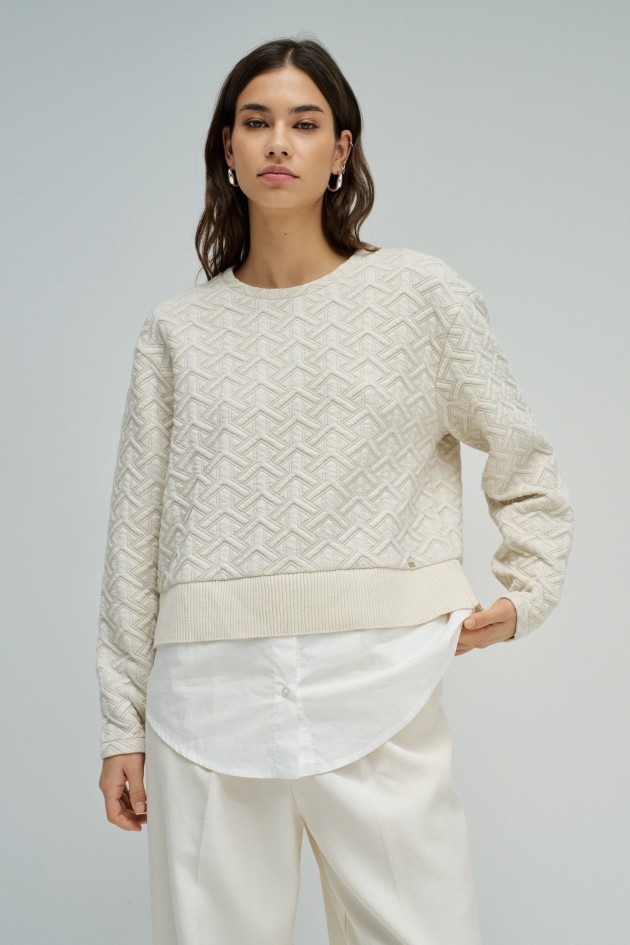 SWEATSHIRT COM JACQUARD E LUREX