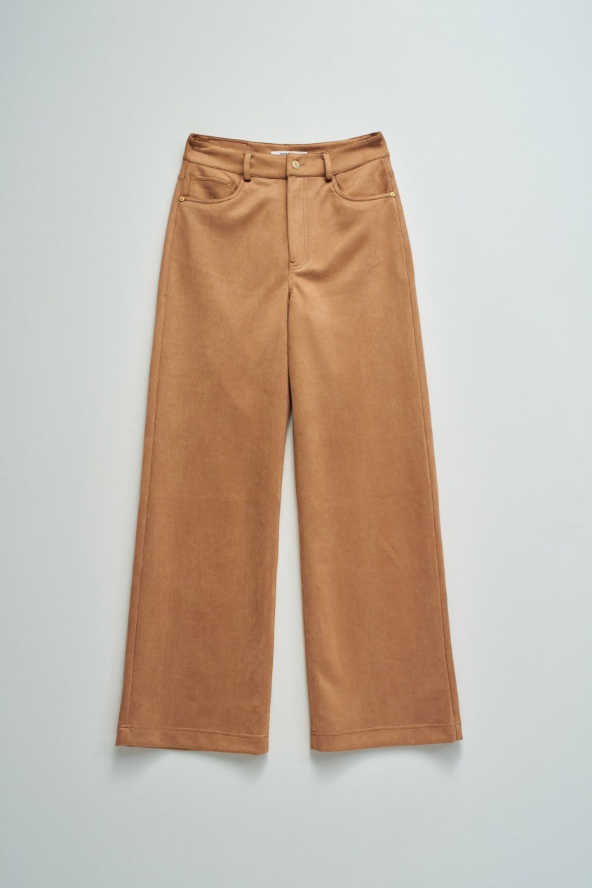 JEAN WIDE LEG EN DAIM