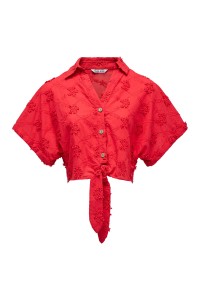 OUTLET SHORT SLEEVE SHIRT, DARK RED, XL
