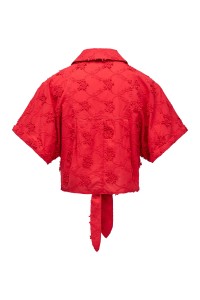 OUTLET SHORT SLEEVE SHIRT, DARK RED, XL