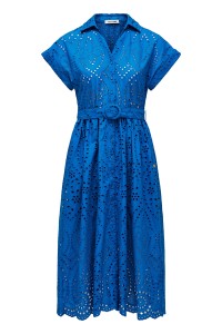 OUTLET MIDI DRESS EMB, DARK BLUE V2, XXL
