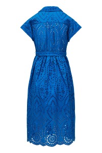 OUTLET MIDI DRESS EMB, DARK BLUE V2, XXL
