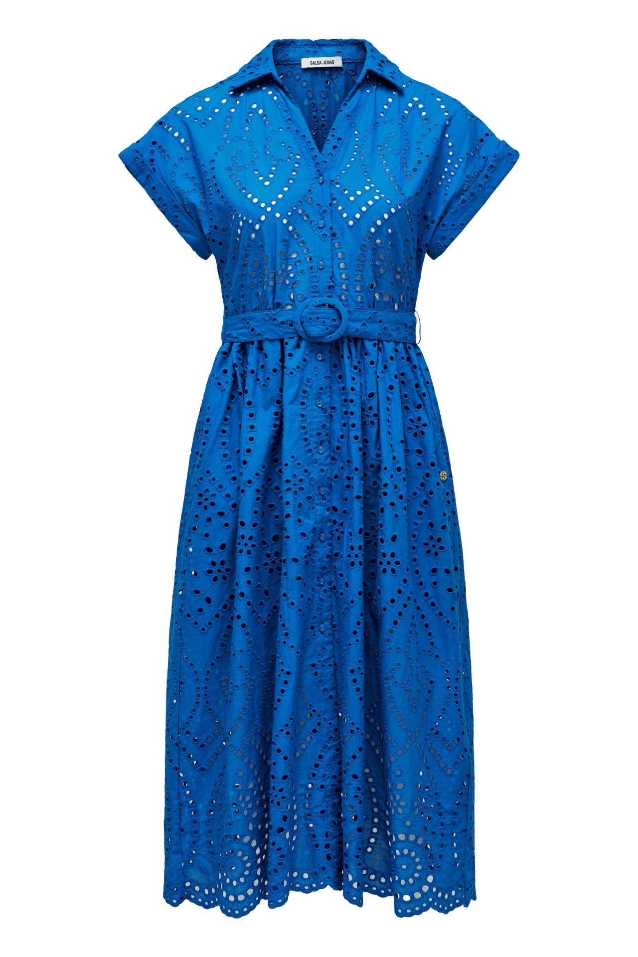 OUTLET MIDI DRESS EMB, DARK BLUE V2, XXL