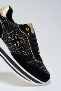 BASKETS EN CUIR AVEC PLATEFORME