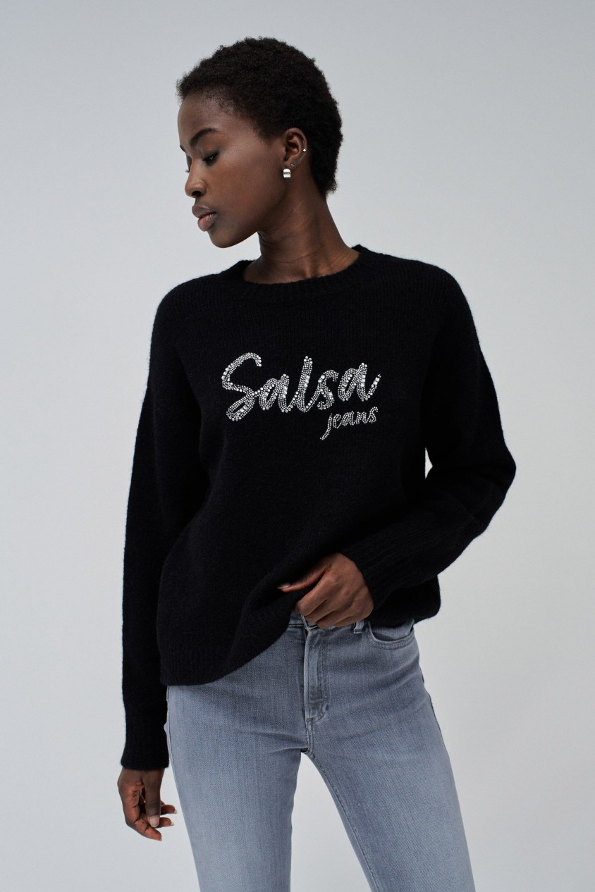 SUDADERA DE LANA CON LOGOTIPO