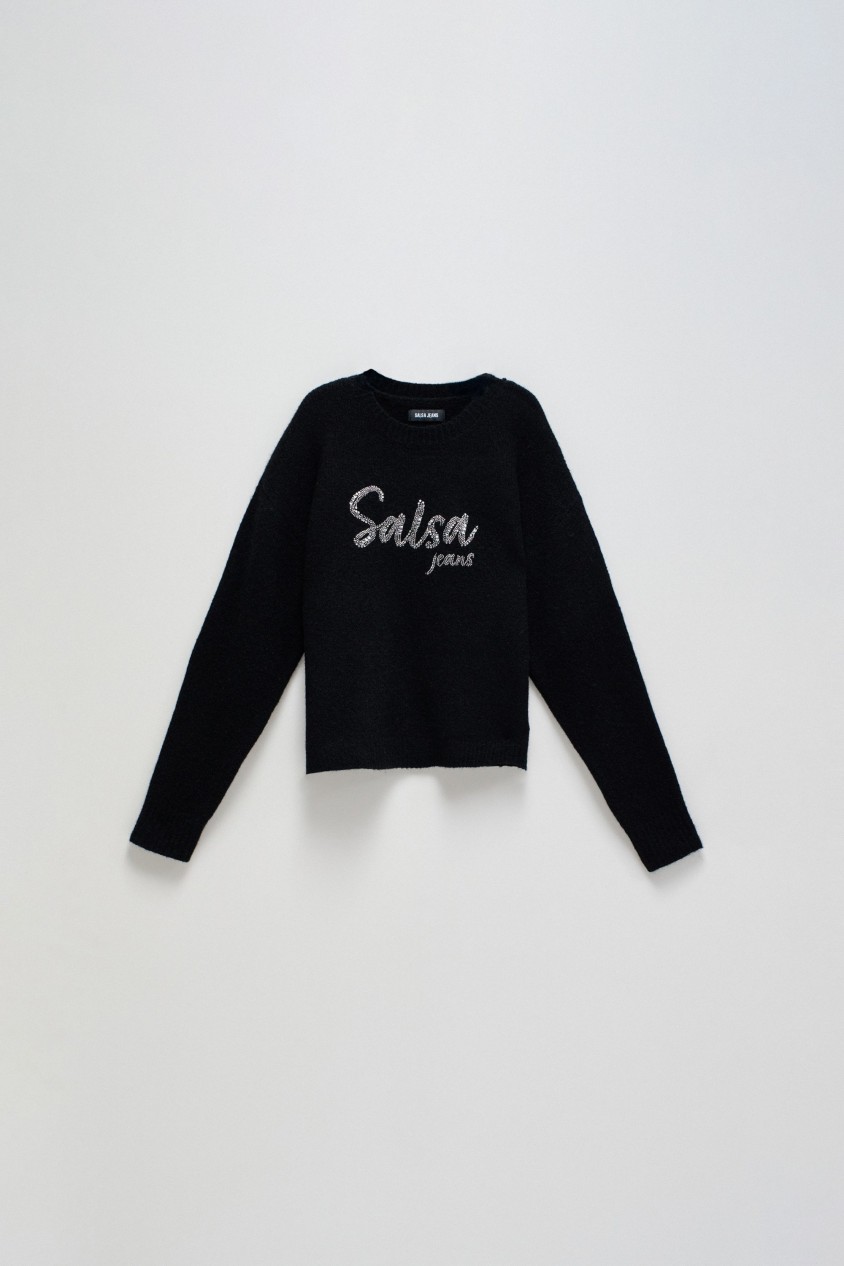 PULLOVER AUS WOLLE MIT BRANDING