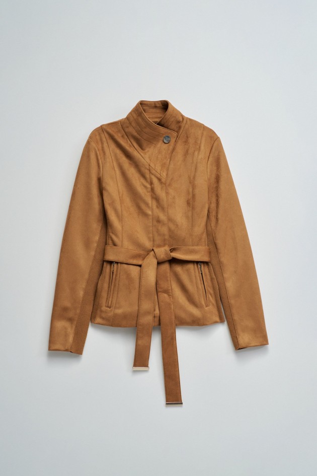 SUEDE JACKE MIT GÜRTEL