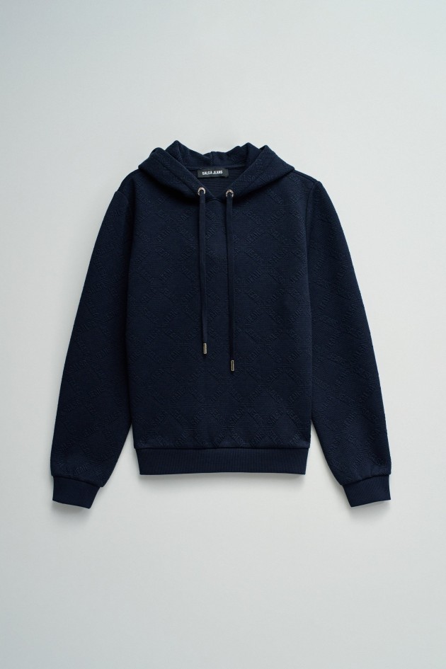 HOODIE WITH JACQUARD