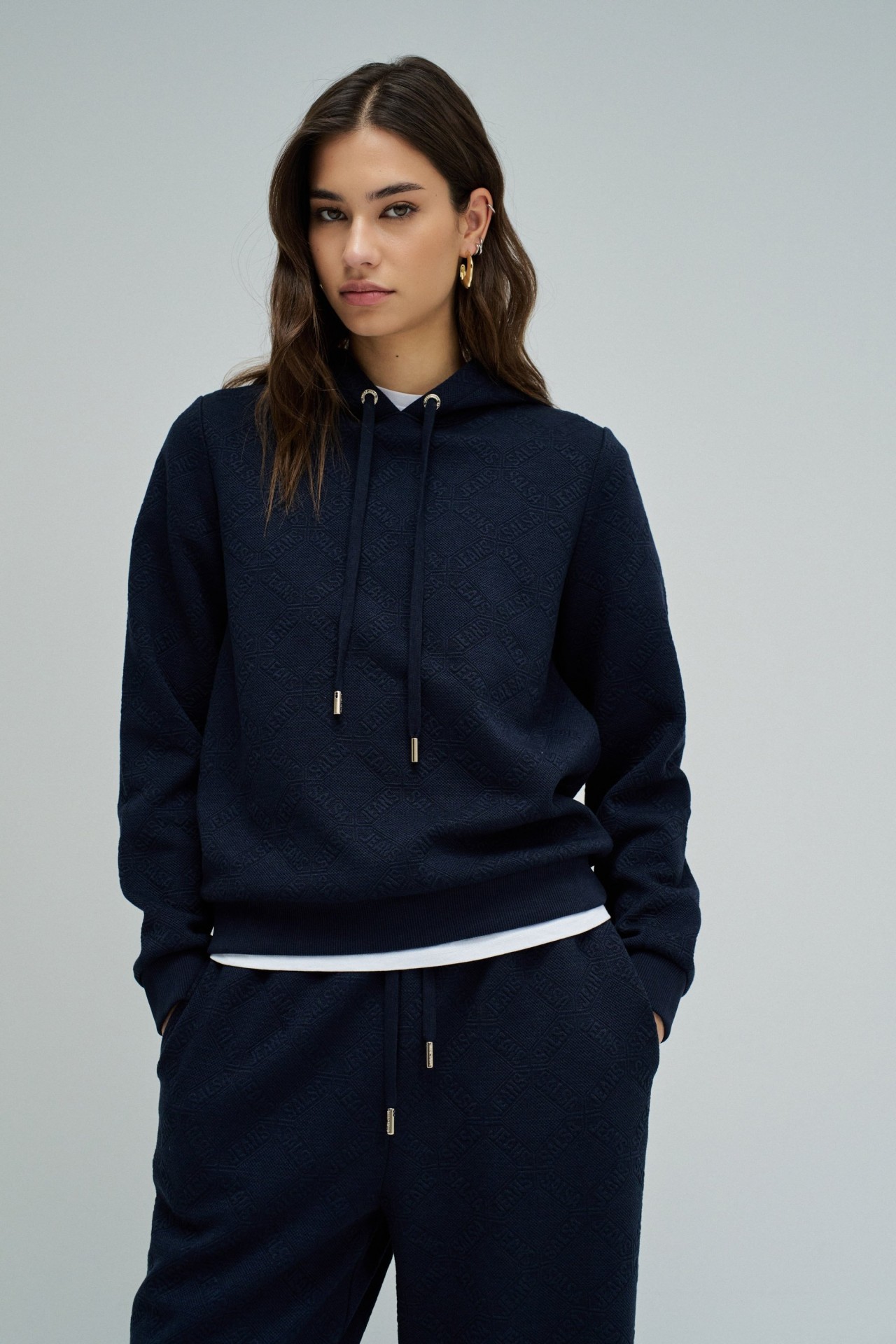 HOODIE WITH JACQUARD